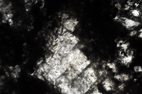 Thin section under white light; field of view is 2.7mm